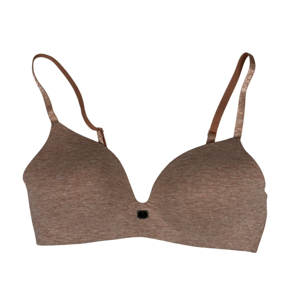 Victoria's Secret Wireless T Shirt Bra 34C Lightly Lined Nude Beige Modal Soft